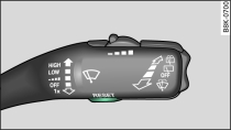 Windscreen wiper lever: RESET button